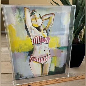 Abstract Woman in Striped Bikini Art Print